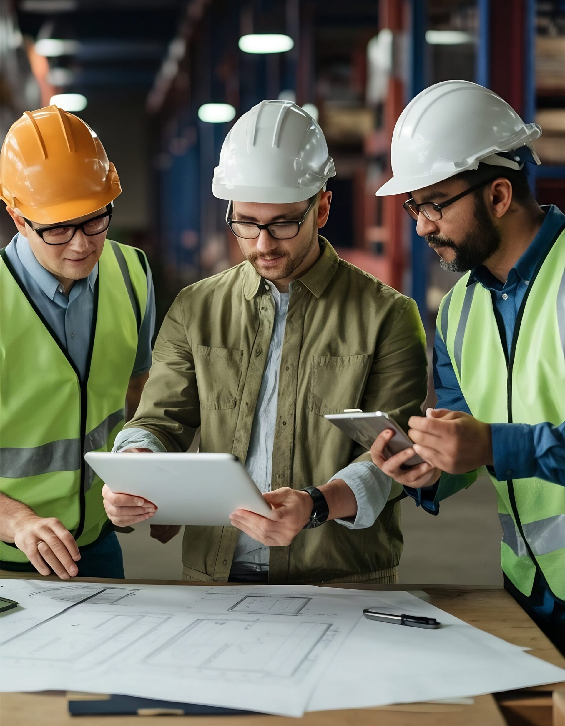 General contractors reviewing construction plans in Everett WA – Alta Group Construction